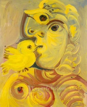 Buste de femme al oiseau 1971 Cubismo Pinturas al óleo